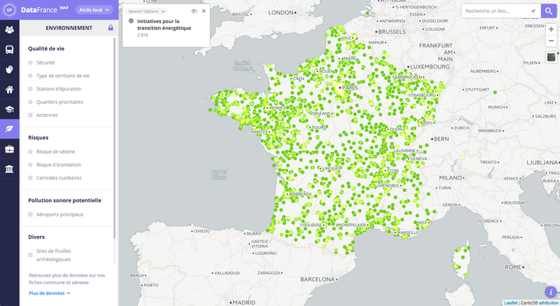 Carte interactive des initiatives pour la transition énergétique
