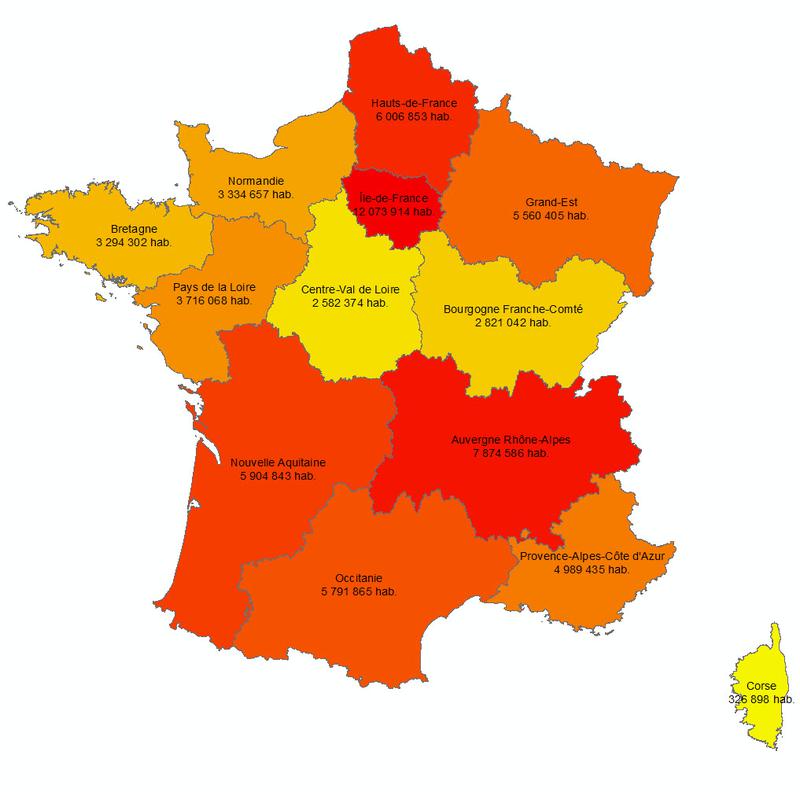Les 13 nouvelles régions françaises - Data.gouv.fr