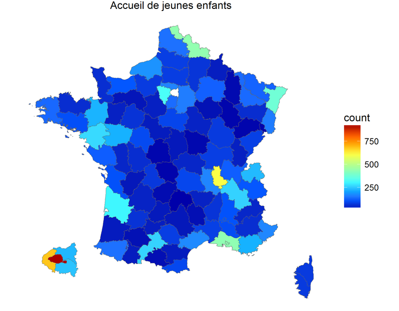 Cartographie des activités par départements